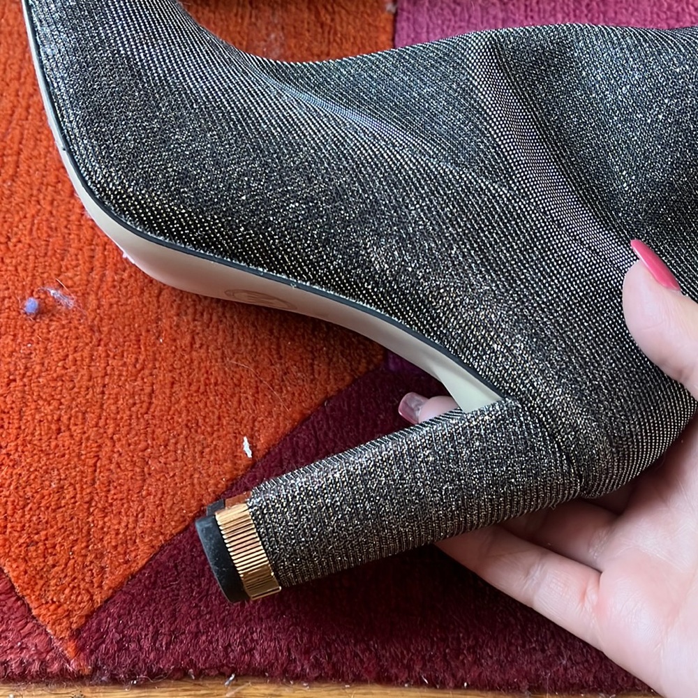 Michael Kors gold and silver glitter heeled boots - Picture 2 of 4